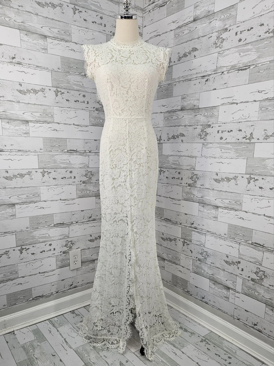 boho vintage lace dress Vintage Boho Lace Wedding Dress Puffy Sleeves – Lisposa main image 1