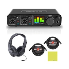 MOTU M2 2x2 USB-C Audio Interface Bundle w/Samson SRH350 Over-Ear Stereo Head...