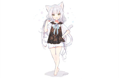 Playmat Desk Mat Anime gomzi girls original characters cat