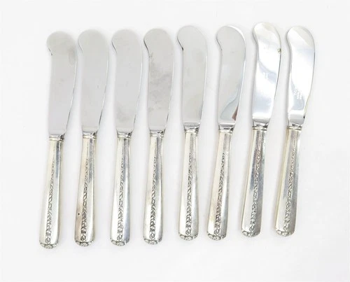 Towle Rambler Rose Sterling Silver Handle, Set of 8 Butter Spreaders