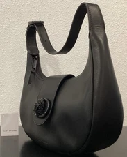 Kurt Geiger Chelsea Drench Leather Hobo Shoulder Black 11.5" x 7" x 3.5" New