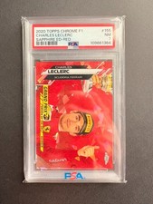 2020 Topps Chrome Sapphire F1 Charles Leclerc Red #155 /5 PSA 7