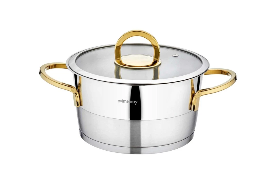 Elit Collection 8-piece Stainless Steel Cookware Set (Gold Handles) - Image 4 of 4
