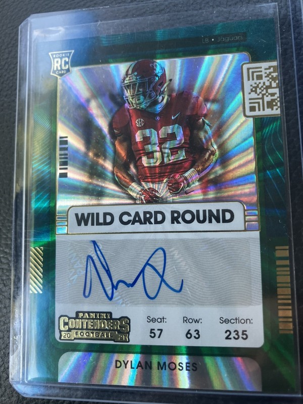 2021 Panini Contenders Wild Card Round Dylan Moses #299 Rookie Auto Alabama