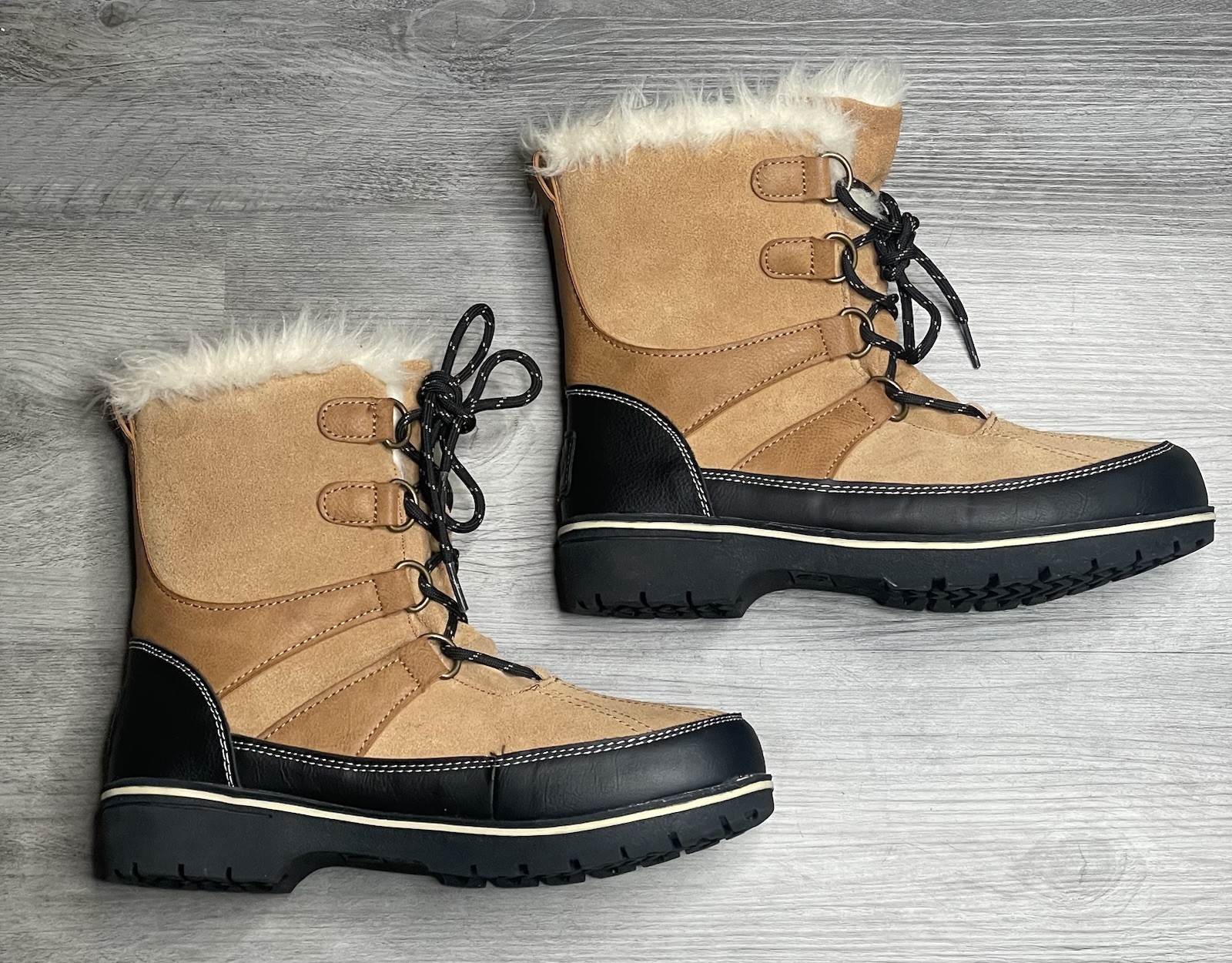 C9 Champion Women's Leather Faux Fur Winter Snow Boots Size 8