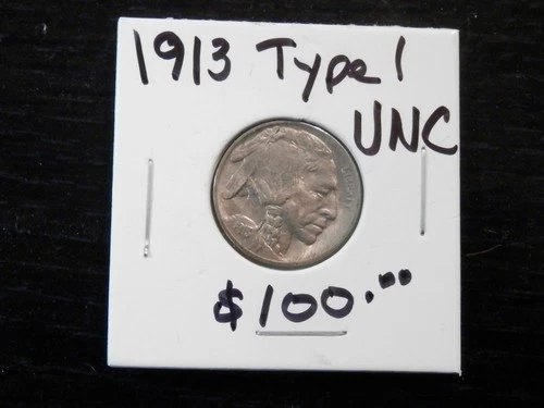 Uncirculated 1913 Type 1 Buffalo Nickel
