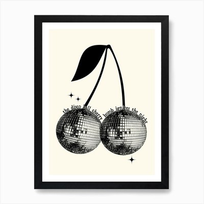 Disco Ball Cherrybomb Art Print Framed Wall Art Poster Canvas Print Picture