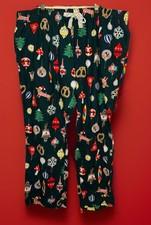 Old Navy Women  s Mid-Rise Flannel Pajama Pants Ornaments Dog Plus Size 2X Kensit