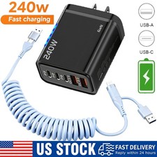240W Supe Fast Charging USB Type C Wall Charger For Samsung iPhone Android Phone