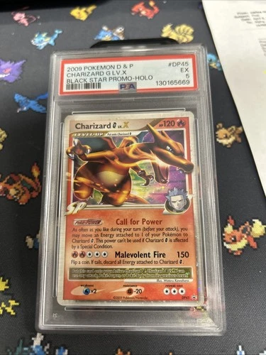 2009 POKEMON DIAMOND & PEARL BLACK STAR PROMO HOLO #DP45 CHARIZARD G LV.X PSA 5