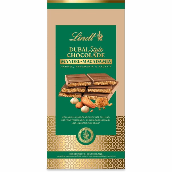 Lindt Dubai Style Chocolade Mandel-Macadamia 150G Tafel-image