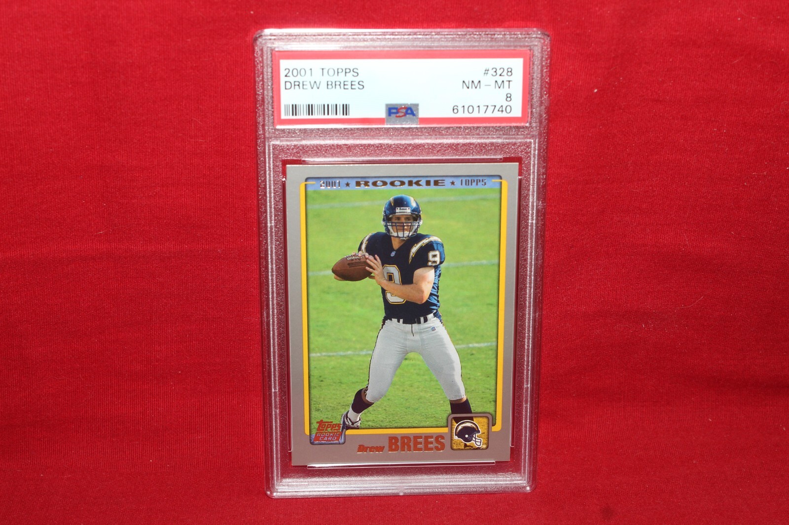 2001 Topps Drew Brees Rookie Rc# 328 PSA 8 San Diego Chargers Saints New Slab!