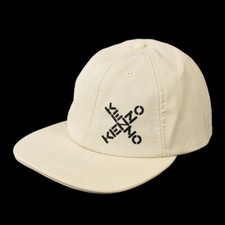 KENZO Unisex Off White LOGO Polyester Blend Lined Baseball Cap ONE SIZE NWT