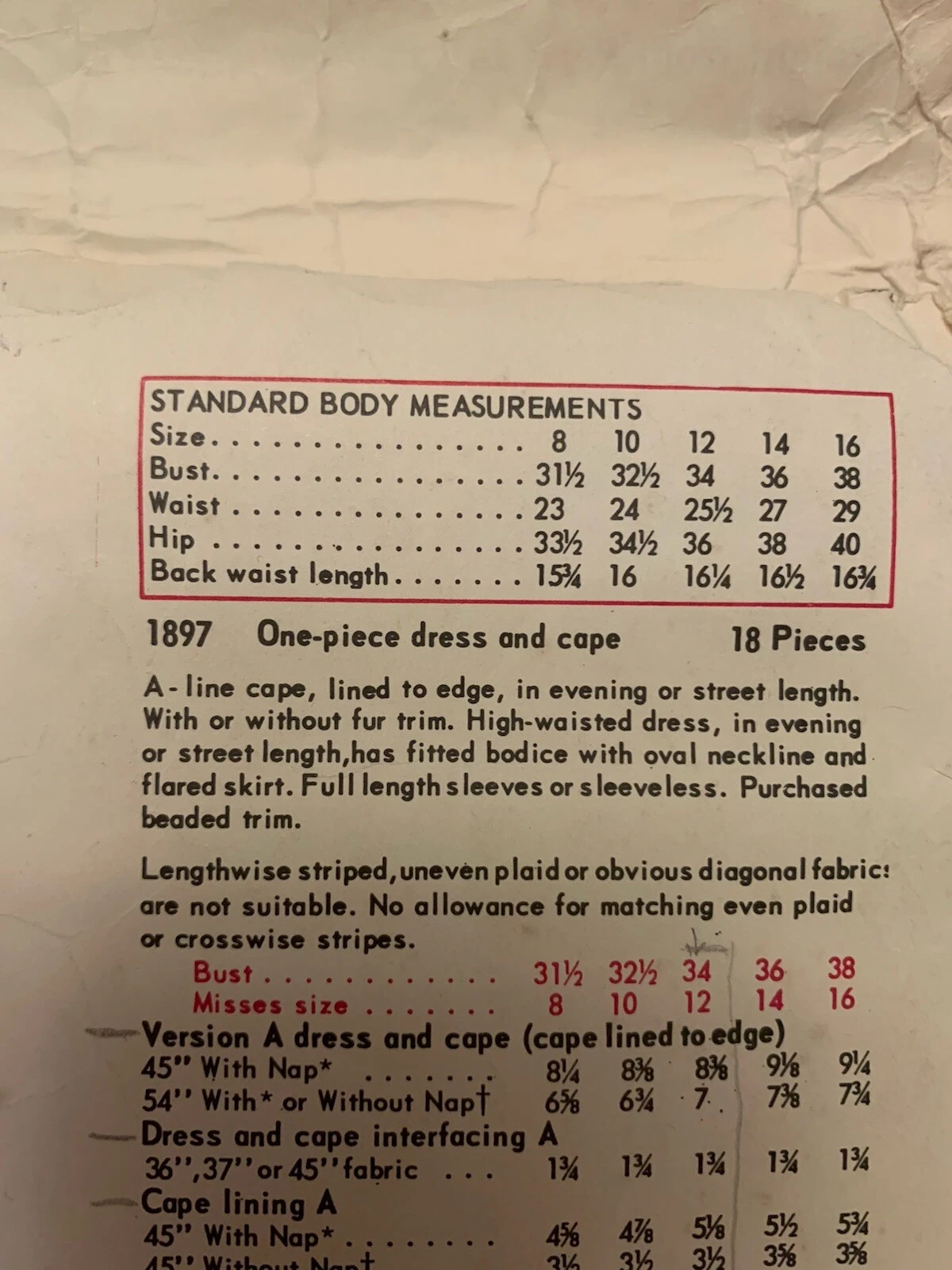 SAINT LAURENT (YSL) Abito vintage Vogue Yves Saint Laurent modello cucito taglia 12 mantello non tagliato