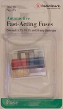 RadioShack 270-1201 Fast-Acting Automotive ATM Blade Fuse Assortment 5/PK