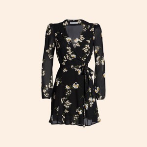 black floral wrap