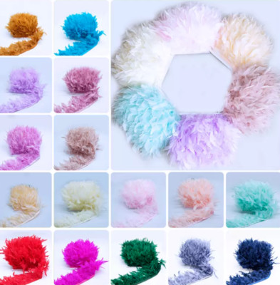 Turkey Feather Trim Fringing Price per 30cm DIY Craft Clothing Costume