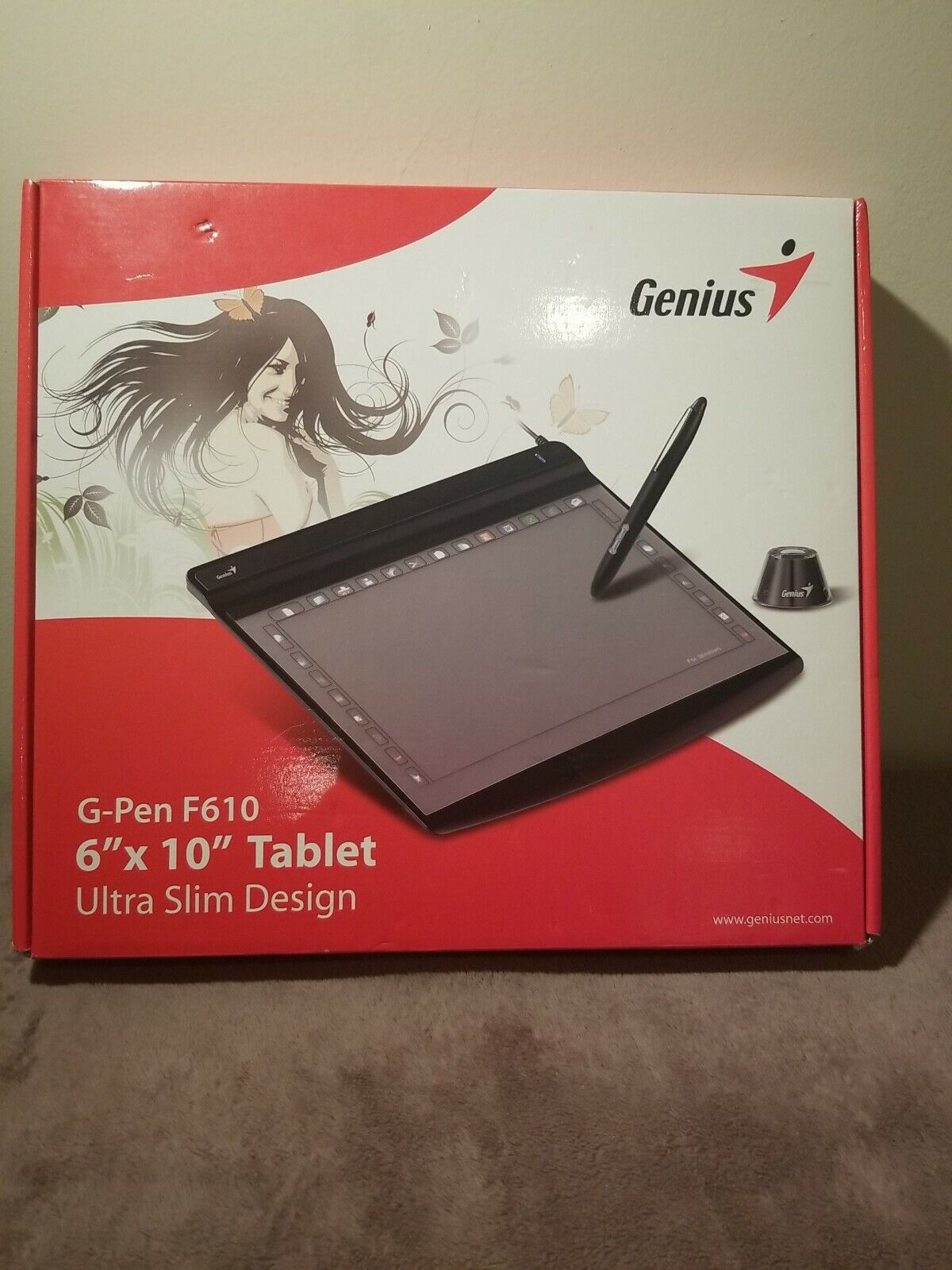 Genius G-Pen F610 6 x 10 Ultra Slim USB Tablet With Box 