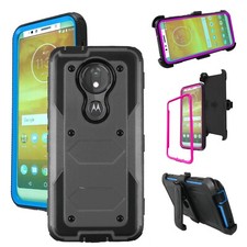 Funda rígida híbrida a prueba de golpes para teléfono Moto G7 Power/G7 Supra/E5 Plus Edge