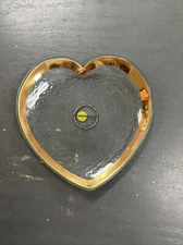 Annie Glass Heart Plate Gold