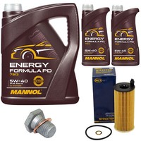 MotoröL Set Mannol 5W-40 7 Liter + ÖLfilter + Schraube FüR Bmw 3Er 5Er 6Er X3 X6