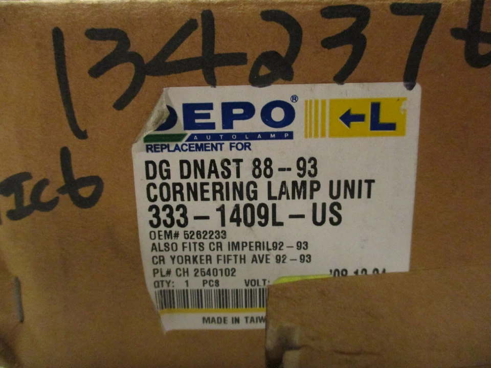 Luz de lámpara de esquina Depo izquierda para Chrysler Dodge 1988 1989 1990 1991 1992 1993 Foto 2 de 3