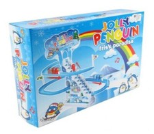 Jolly Penguin Race Frisk Paradise Racing Flashing Toy Battery Operated New