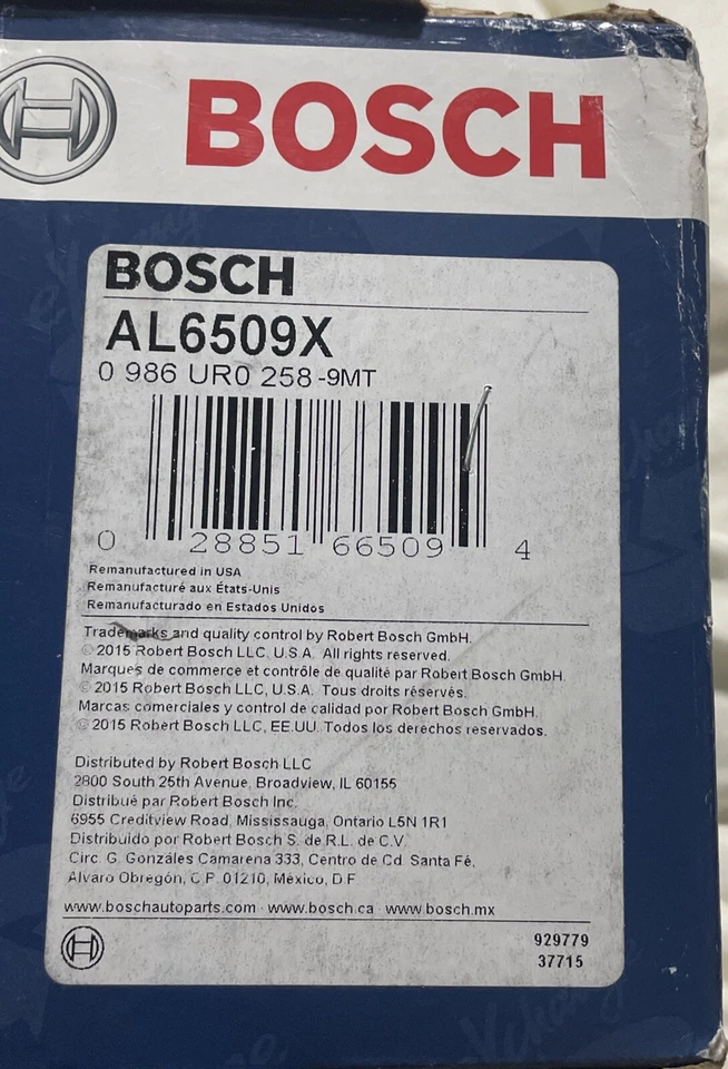 Alternador Bosch AL6509X Premium Compatible con Chrysler Dodge Jeep Plymouth 90 Am Foto 4 de 4