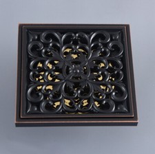 Black Oil Rubbed Brass Floor Drain 4" Square Washer Shower Waste Drainer shr160