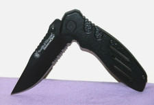 Coltello tascabile Smith Wesson Extreme Ops SWA24S nero con lama bordo combinato--eccellente
