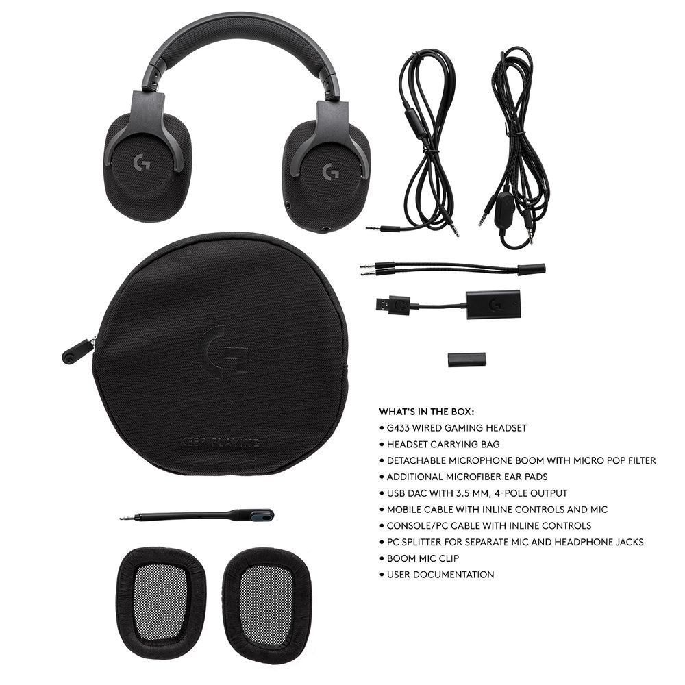 Logitech G433 Black Surround Gaming 