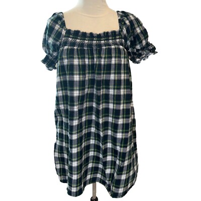 American Eagle Plaid Dress M Green Christmas Holiday | eBay
