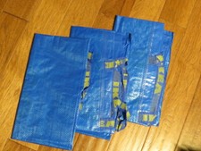 IKEA Shopping Bags Large Blue 21 x 14 x 13 " -19 gallon - 3 bags