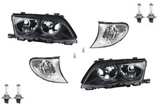 Scheinwerfer Set passend für BMW 3er schwarz E46 01-05 Leuchtmittel L R Blinker