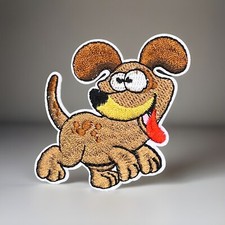 DOG-PUPPY-CARTOON-EMBROIDERED IRON ON PATCH APPROXIMATELY 2.25  X 2.50  