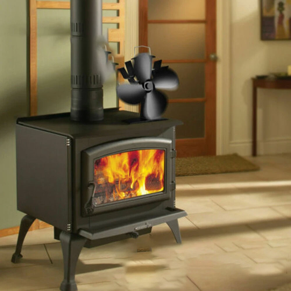 Fireplace Stove Fan Home Stove Fan Heat Power Fan wood stove fan heat  powered | eBay