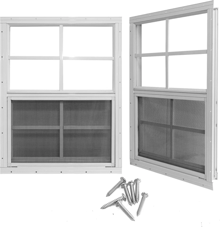 Weather-Resistant 2-Pack Small Aluminum Shed Windows with Adjustable Ventilation - Image 3 of 4
