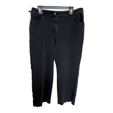 St John Sport Jeans Women's Size 14  Straight Leg Crop High Rise Black