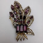 Vtg Eisenberg Original Sterling  Silver  Large Brooch Pin  Floral Jewelry 3 3/4"