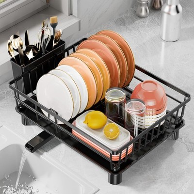 Dish Drying Rack for Kitchen Counter, Stainless Steel Drainer Anti Rust, Smar...