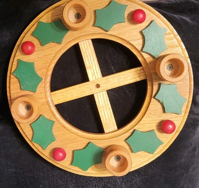 De colección Navidad Madera Adviento Corona Centro de mesa Candelabro Muérdago Foto 3 de 4