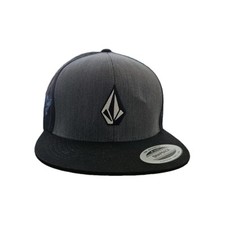 Volcom Mens Gray Snapback Cap Baseball Hat Sk...