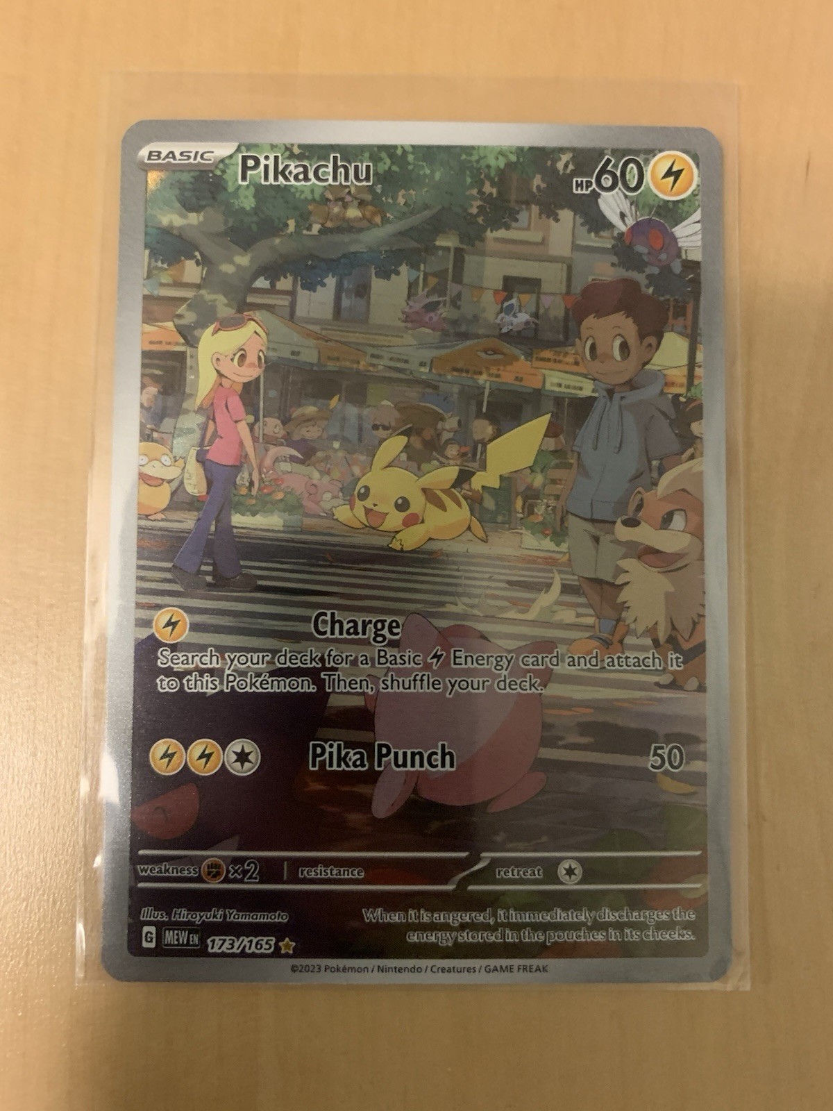 Pokemon Pikachu Holo Illustration Card 173/165 Scarlet & Violet 151 Series