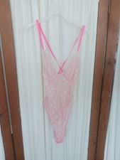 Victoria's Secret Hot Pink Lace Teddy Size Medium