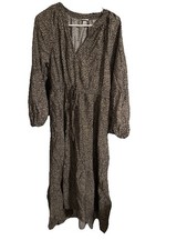 Women’s Target Boho Cheetah Print Dress Size M Long Sleeve Used POCKETS