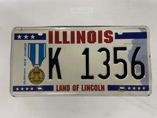 Illinois License Plate Korean War Veteran K 1356