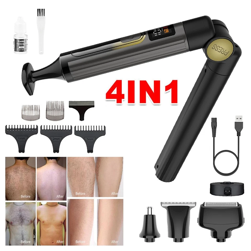 4 in 1 Körperhaarentfernung Elektrischer Rückenrasierer Rasierapparat Trimmer DE - Bild 4 von 4