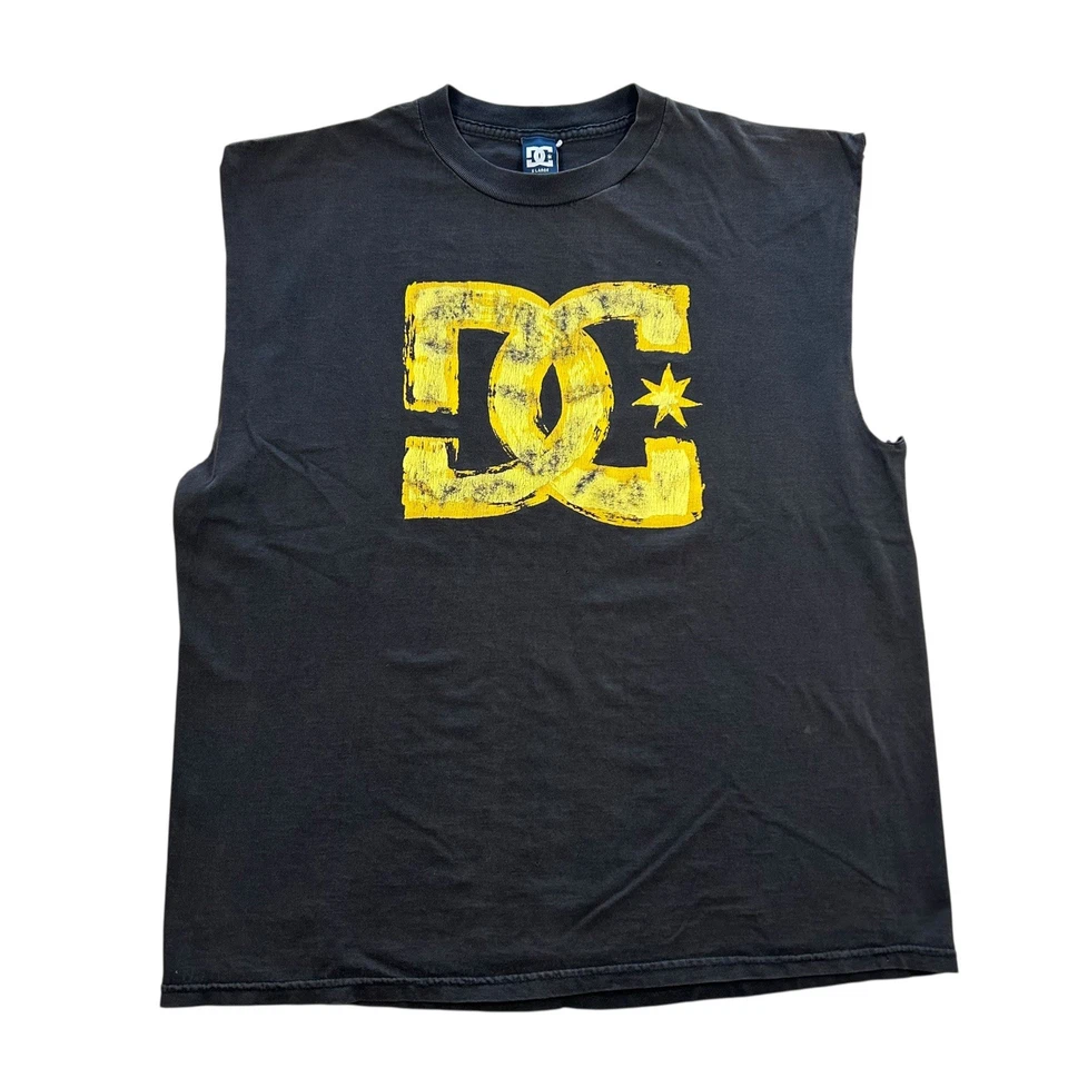 Vintage y2k DC Shoes Chopped Tank Top Shirt Cyber Goth Grunge Skater Punk Style - Image 2 of 4