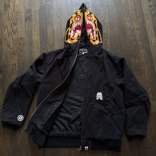 Bape Tiger Quilted Work Jacket Full Zip A Bat...