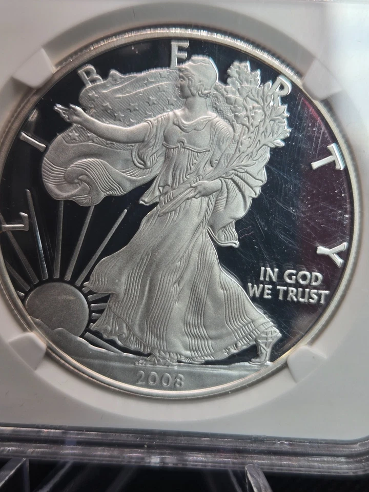 2008-W American Silver Eagle – NGC PF70 Ultra Cameo –Collector’s Proof 🦅 - Image 3 of 4
